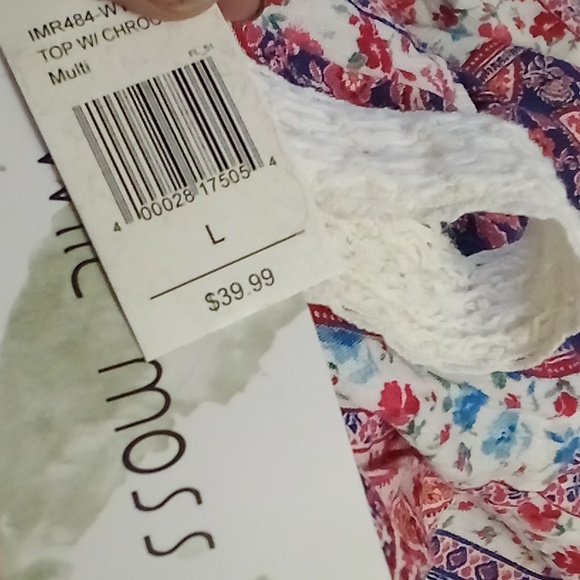 🌸PAISLEY PRINT PEPLUM CROCHET TRIM SWING TANK TOP SIZE L COTRAGECORE - Picture 6 of 15